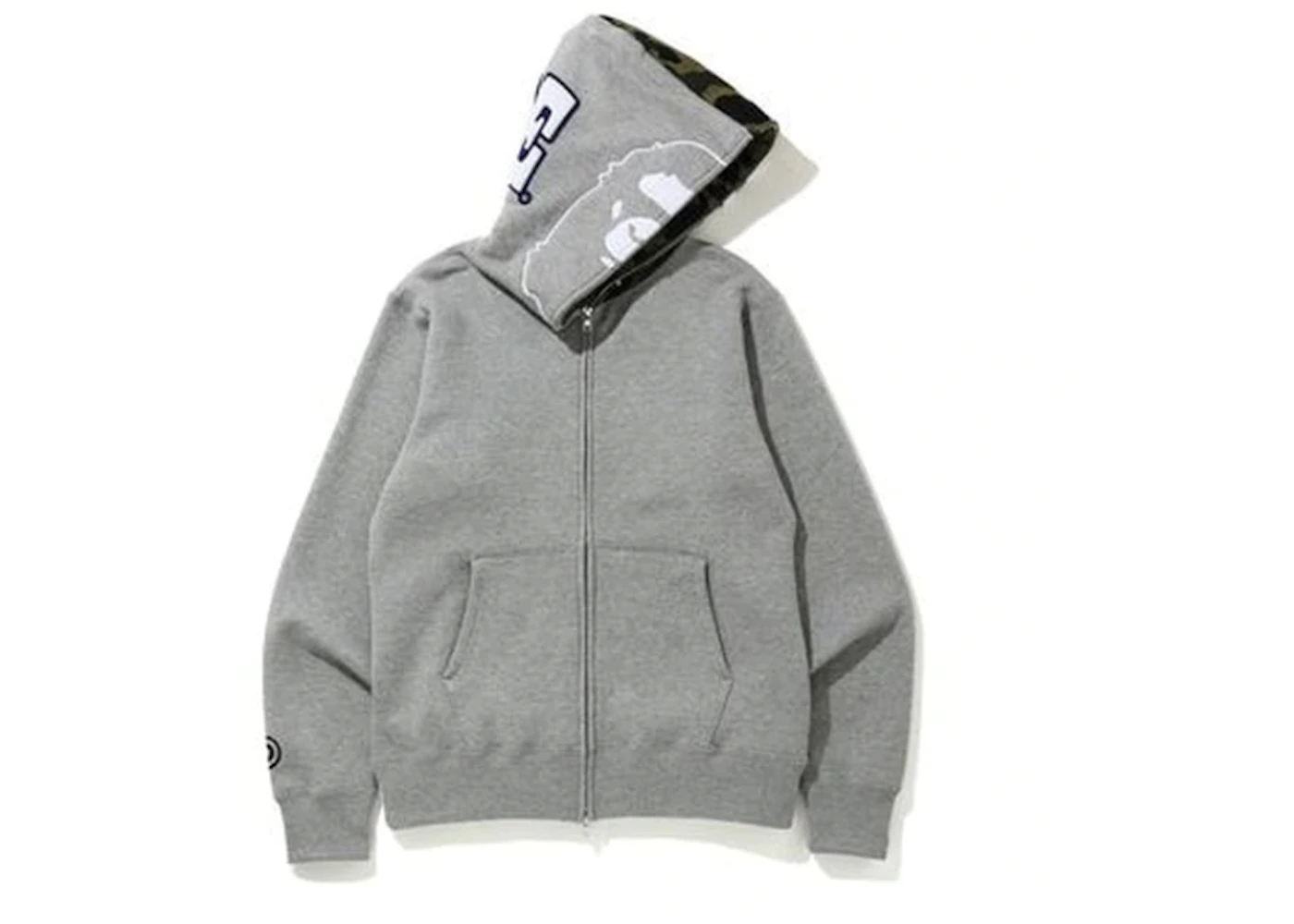 BAPE 1st Camo 2nd Ape Full Zip Hoodie Grey - FW19 Men's - US