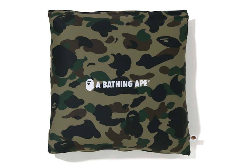 BAPE ABC Camo A Bathing Ape Circle Fluffy Beads Cushion Blue