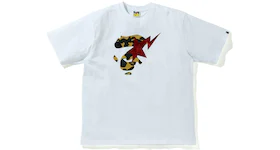 BAPE 1st Camo Ape Face Sta Relaxed Fit Tee White/Yellow
