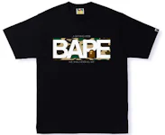 BAPE 1st Camo Logo Tee Black Yellow Men's - SS23 - US