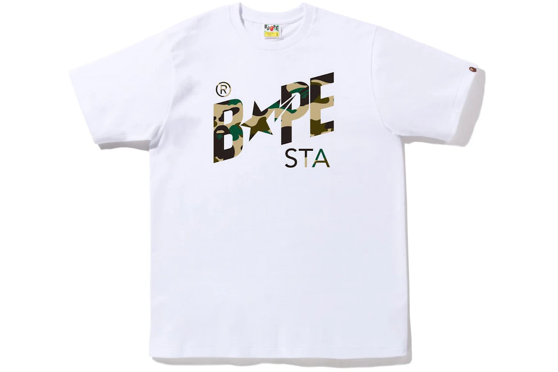 BAPE 1st Camo BAPE Sta Logo Tee (FW22) White Yellow