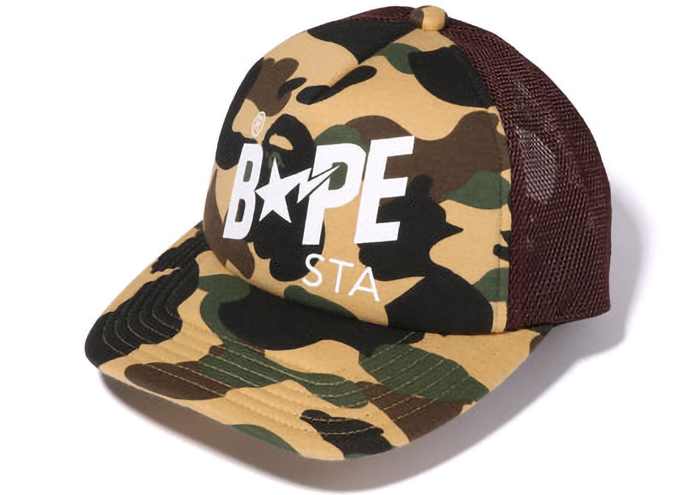 BAPE 1st Camo BAPE Sta Mesh Cap Yellow - SS22 - US