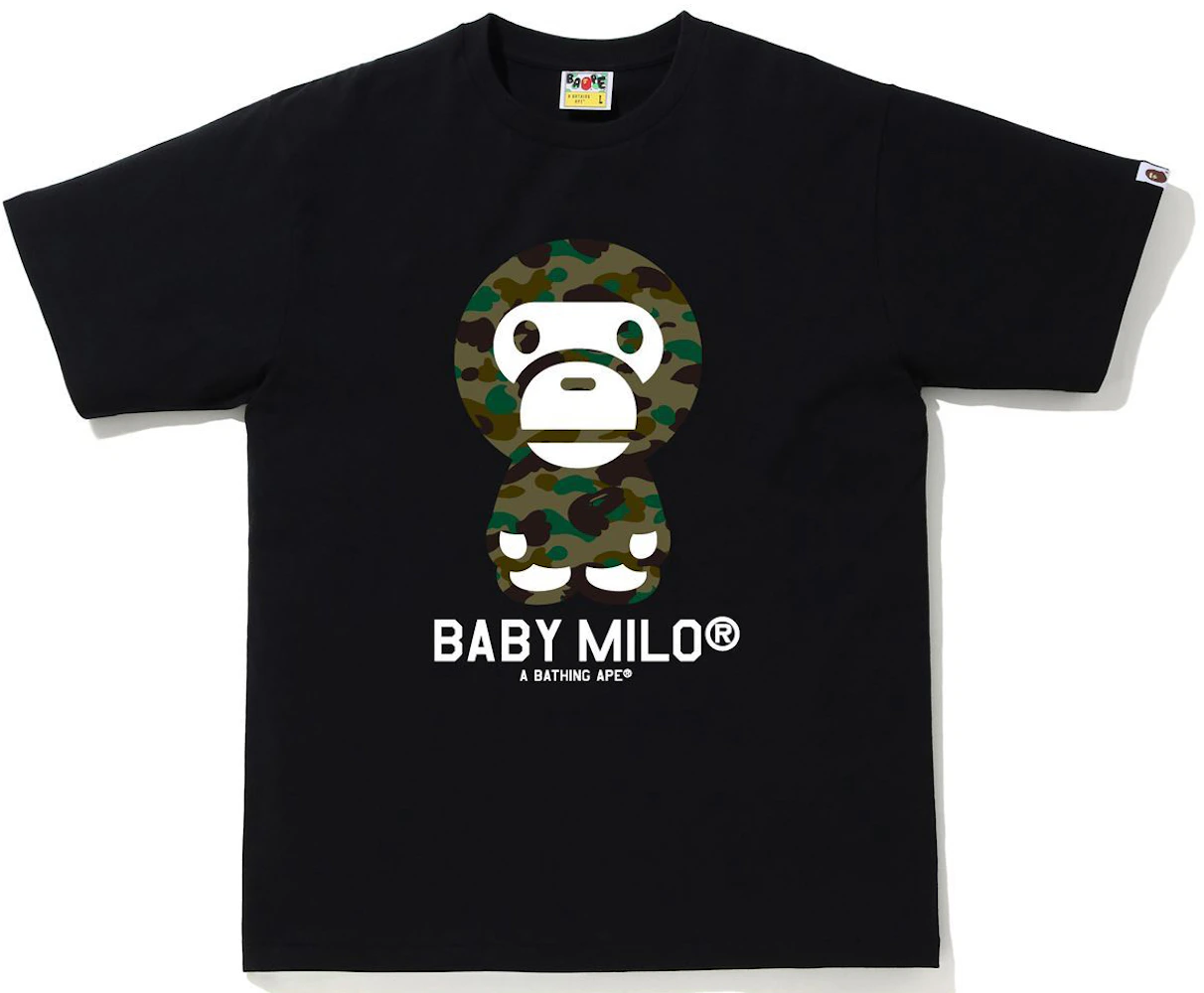 BAPE 1st Camo Baby Milo Tee Black/Green Men's - SS21 - US