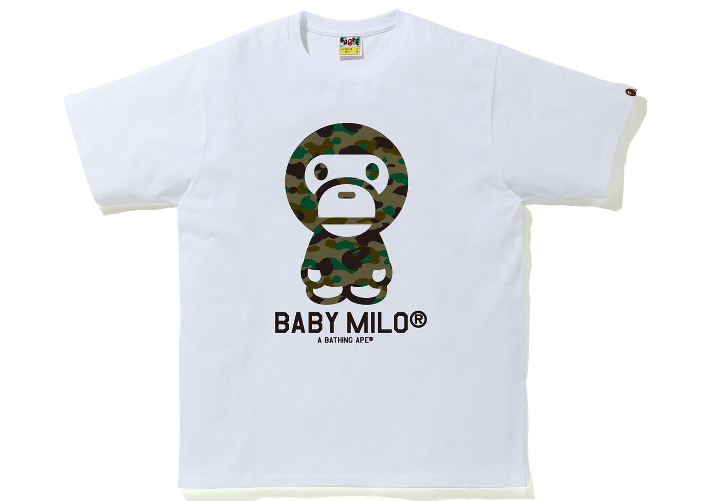 BAPE 1st Camo Baby Milo Tee White/Green Men's - SS21 - US