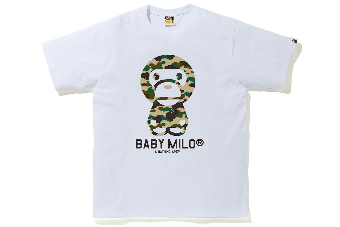 Click to view more detailed imagery on our partner's website Pre-owned Bape 1st Camo Baby Milo Tee White/yellow