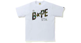 BAPE 1st Camo Bapesta Logo Tee White/Green
