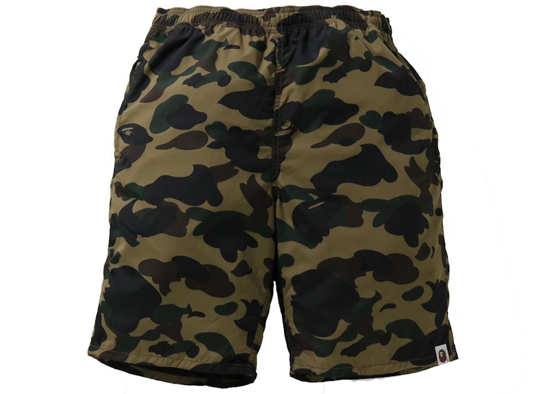 BAPE 1st Camo Side Shark Beach Shorts Green Men's - SS21 - US