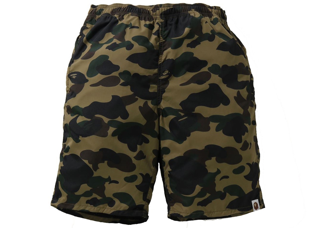 Pre-owned Bape 1st Camo Beach Shorts (ss21) Green