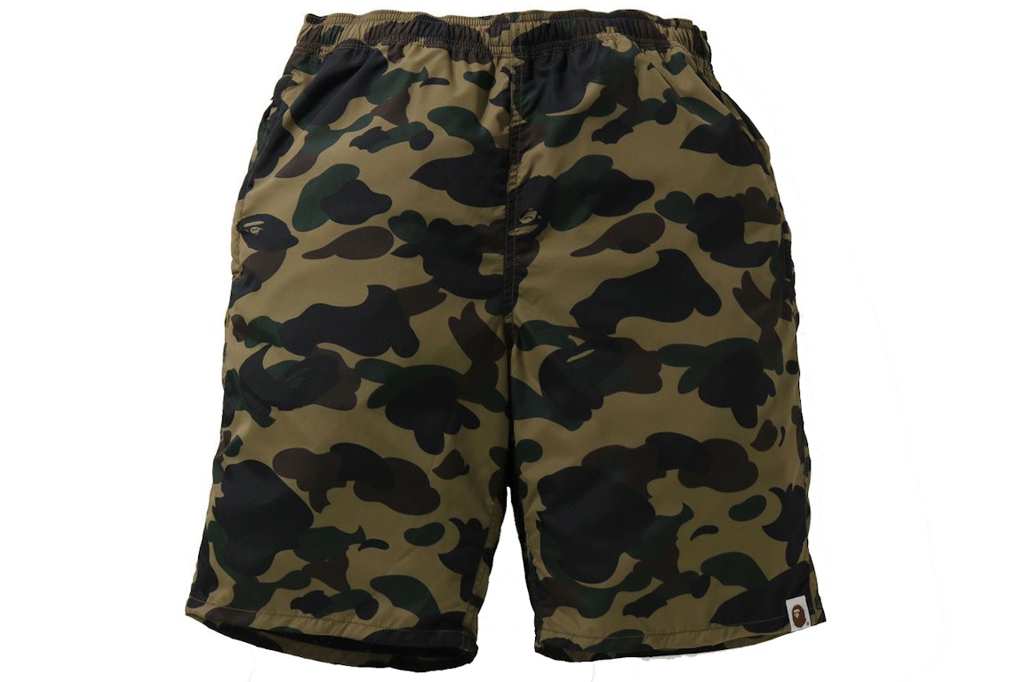Pre-owned Bape 1st Camo Beach Shorts (ss21) Green