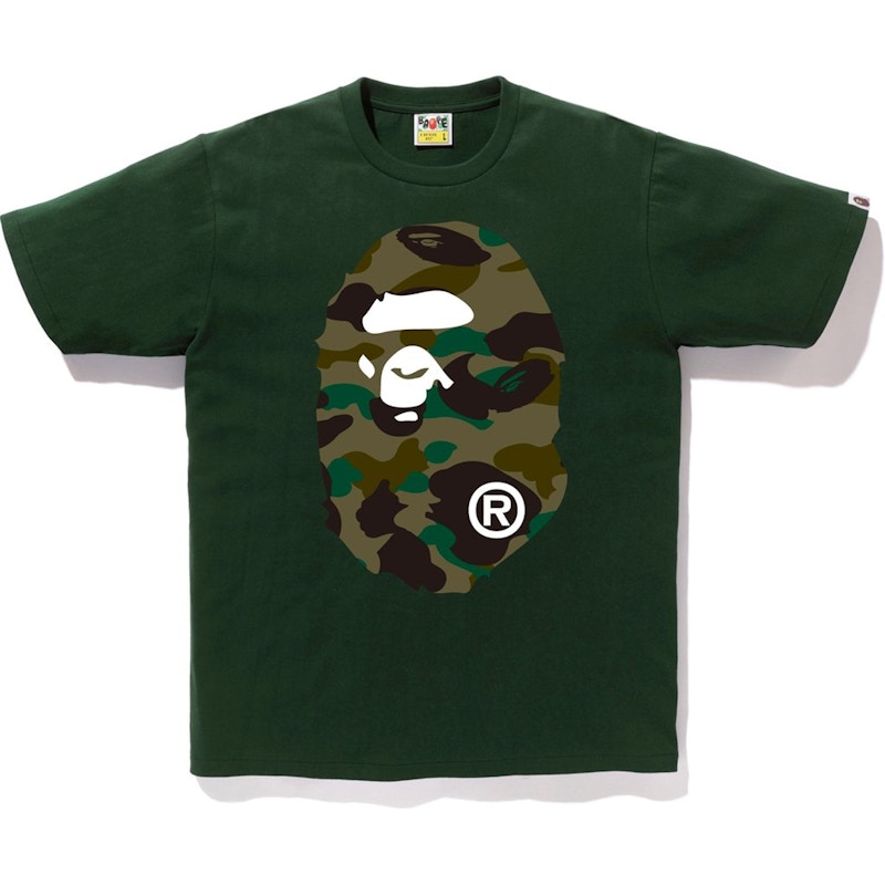 Black and hot sale green bape shirt