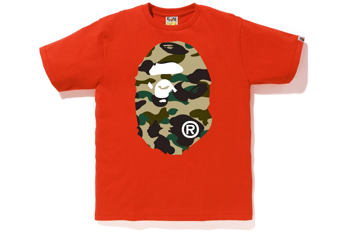 BAPE 1st Camo Big Ape Head Tee Orange/Yellow