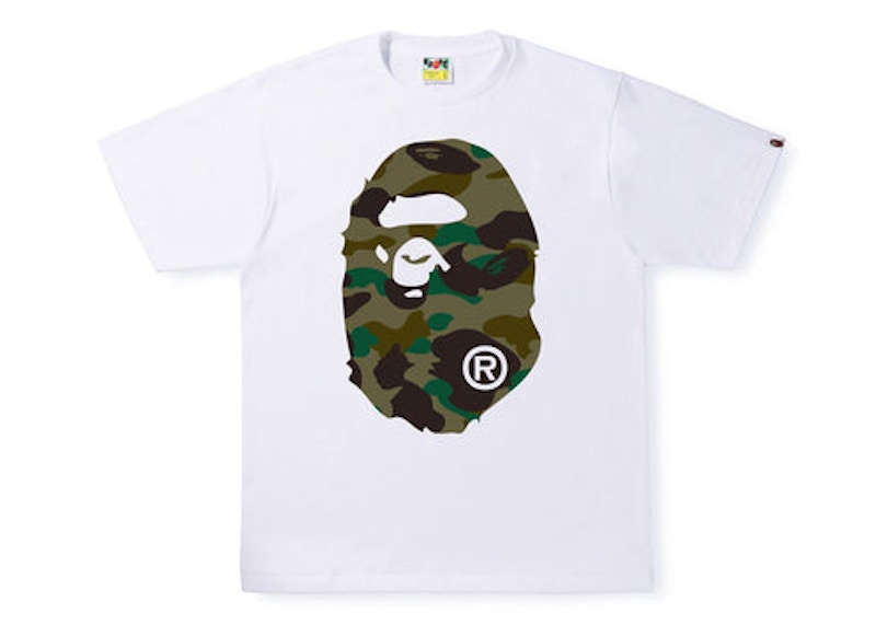 BAPE 1st Camo Big Ape Head Tee White/Green