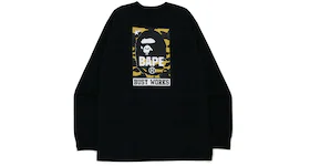 BAPE 1st Camo Busy Works Relaxed Fit L/S Tee Black