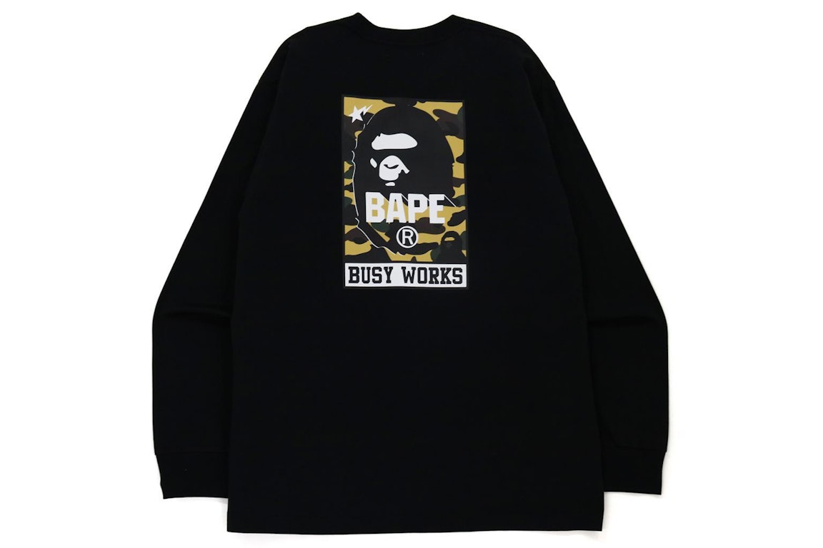 Pre-owned Bape 1st Camo Busy Works Relaxed Fit L/s Tee Black