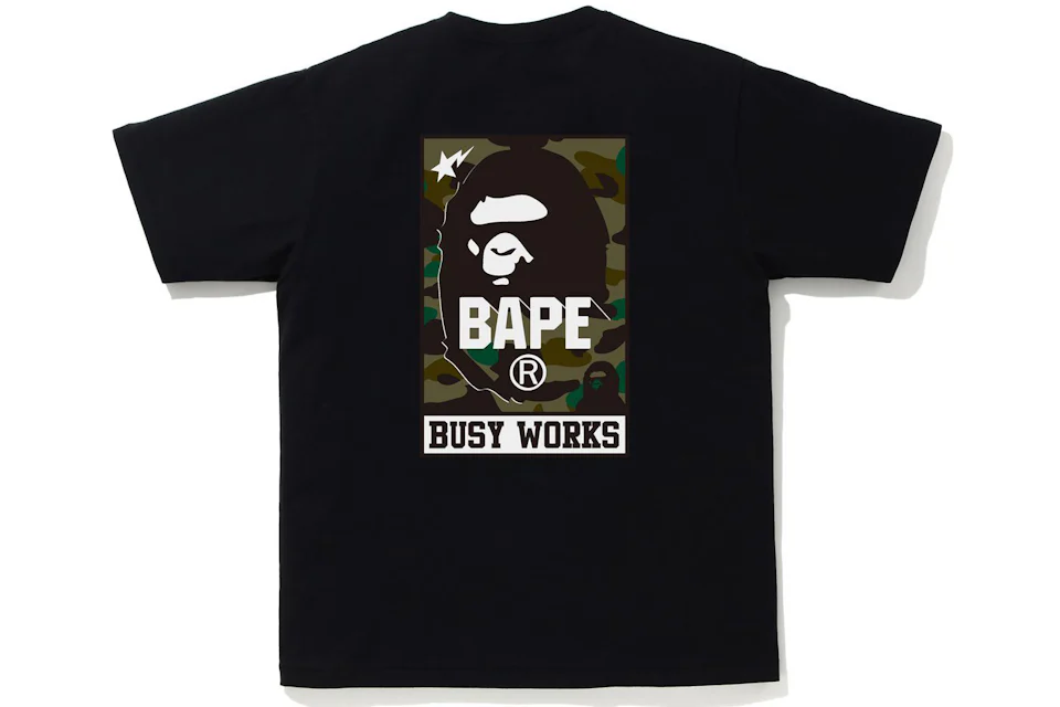 BAPE 1st Camo Busy Works Tee (FW21) Black/Green