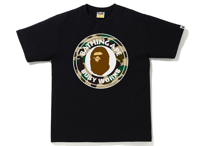 BAPE 1st Camo Busy Works Tee Black/Green Men's - US