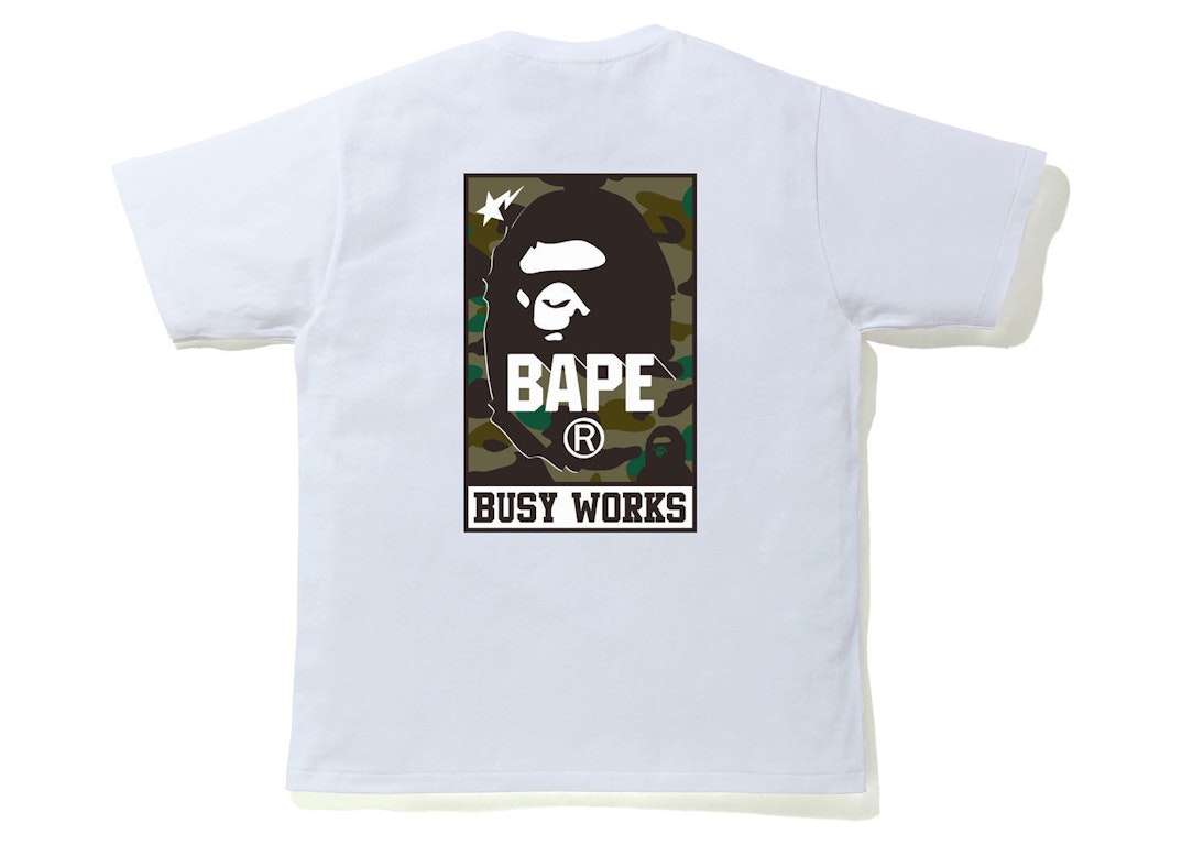 Pre-owned Bape 1st Camo Busy Works Tee (fw21) White/green