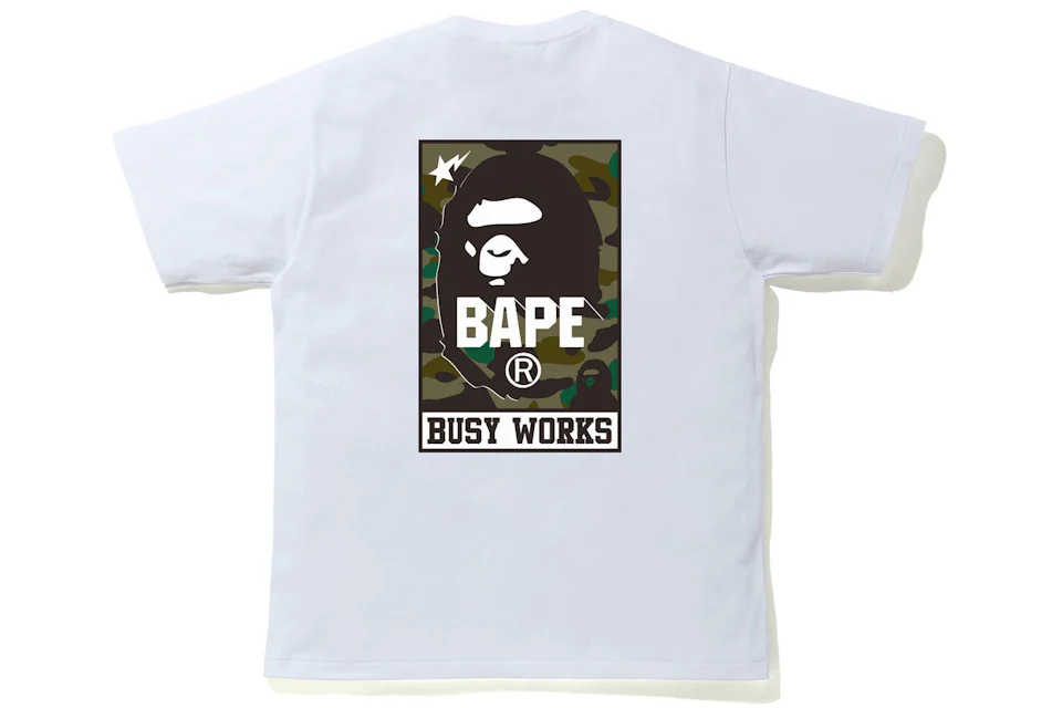 BAPE 1st Camo Busy Works Tee (FW21) White/Green