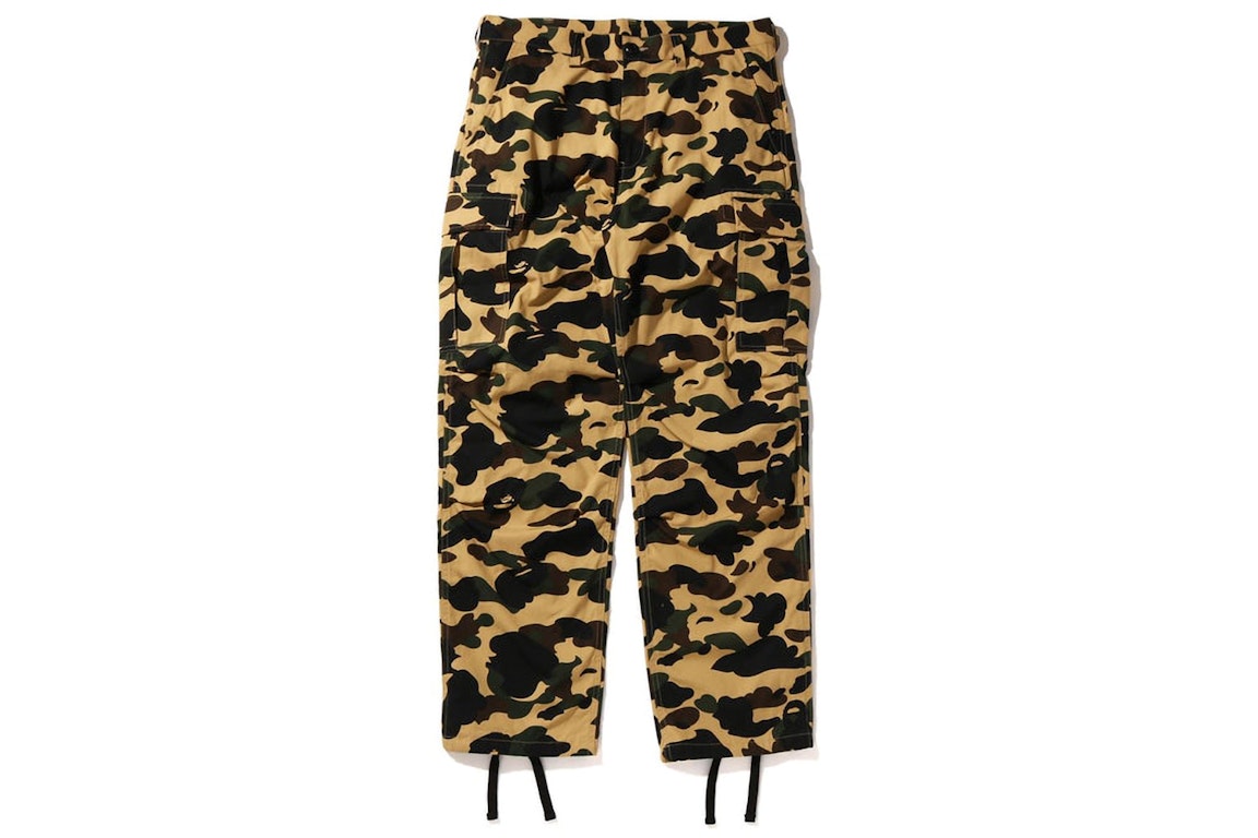 Pre-owned Bape 1st Camo Cargo Pants (ss22) Yellow