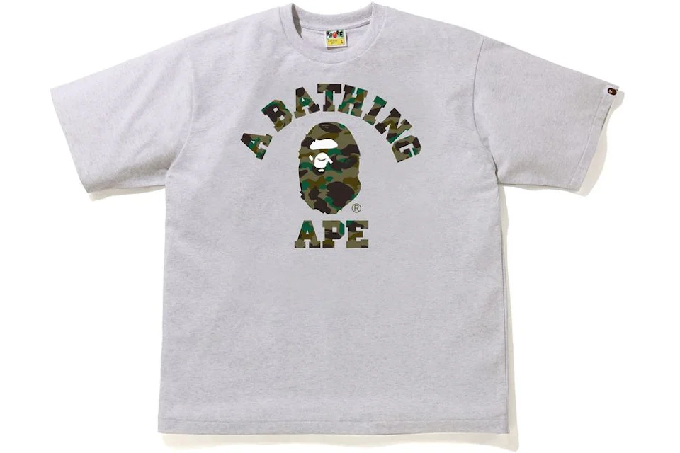 BAPE 1st Camo College Relaxe Fit Tee Gray/Green