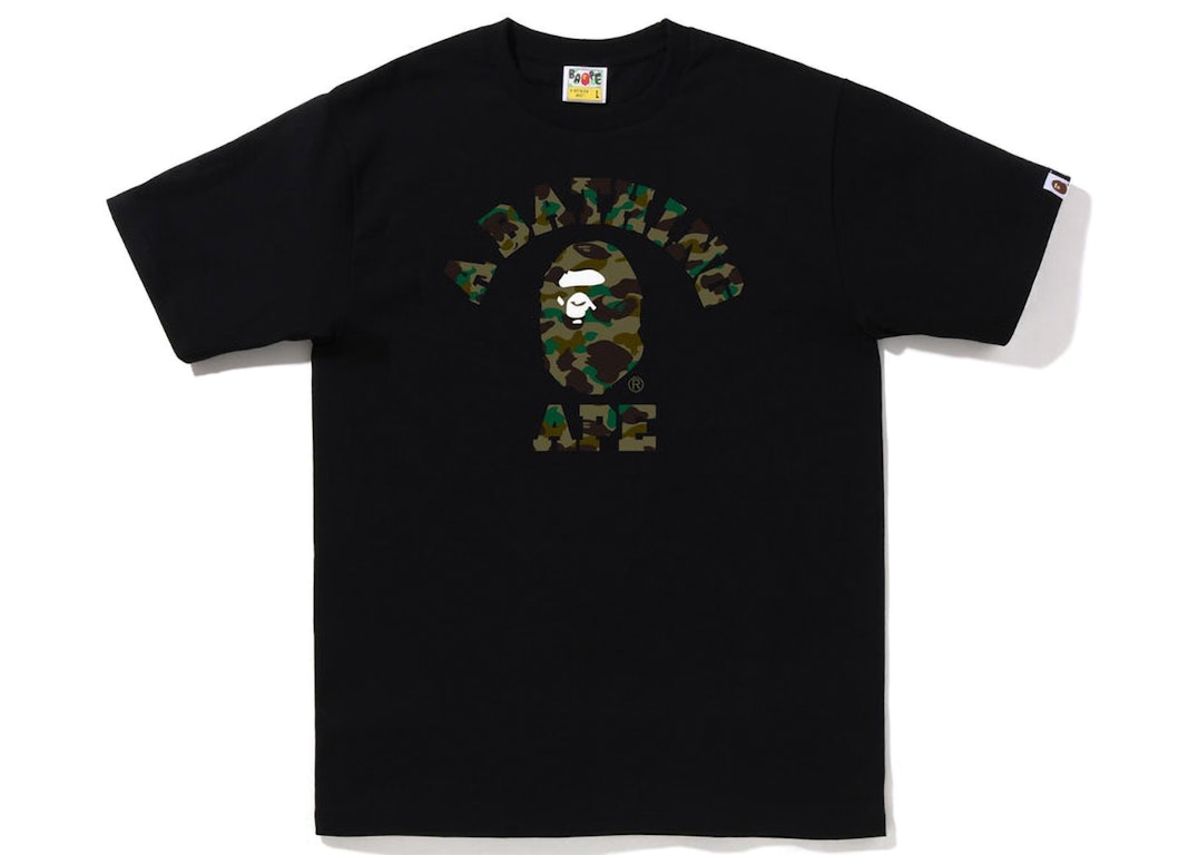 Pre-owned Bape 1st Camo College Tee (fw22) Black Green