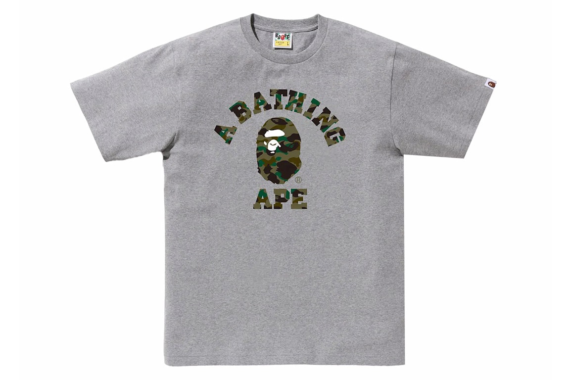 Pre-owned Bape 1st Camo College Tee (ss24) Grey/green