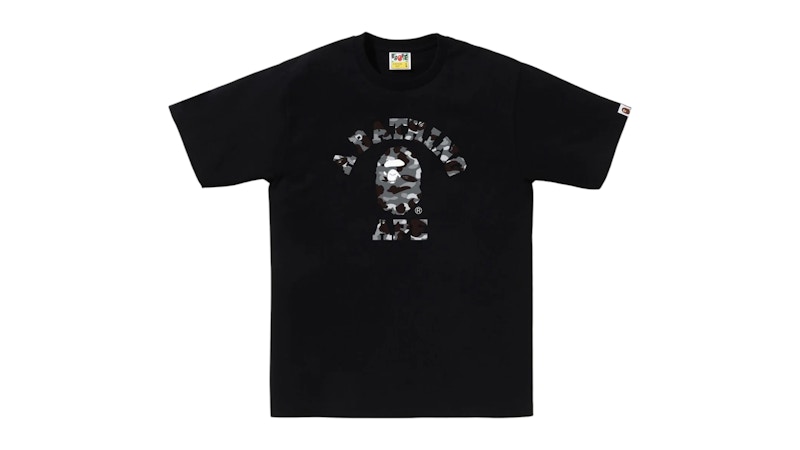 Pre-owned Bape Men's 1st Camo College Tee Shirt Tee Shirt In Black/grey In Multi