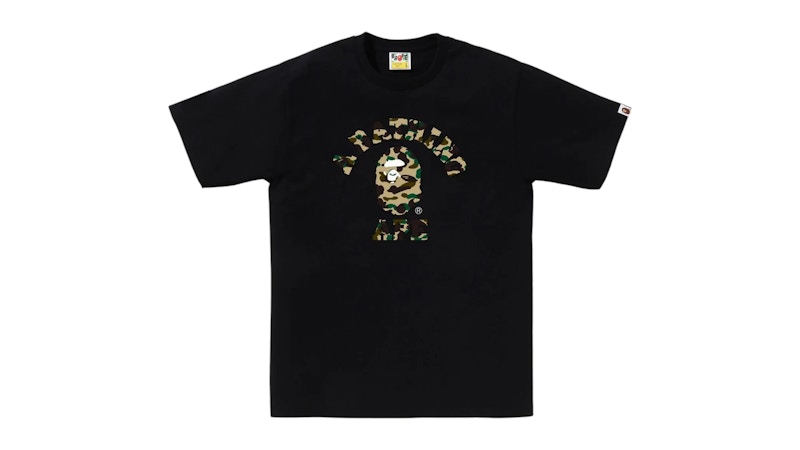 Pre-owned Bape Men's 1st Camo College Tee Shirt Tee Shirt In Black/yellow In Multi