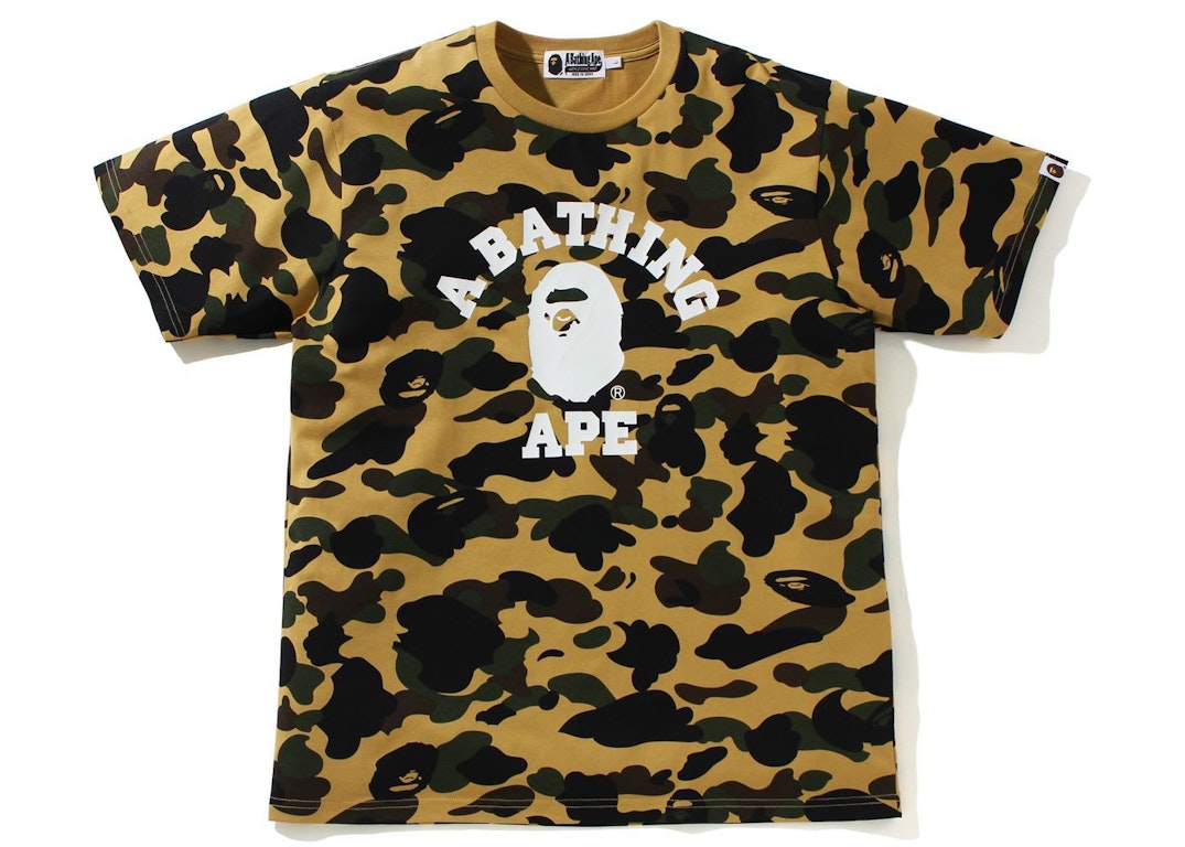 Pre-owned Bape 1st Camo College Tee (ss21) Yellow