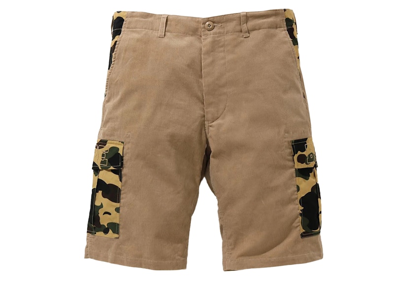 BAPE 1st Camo Corduroy Wide 6Pocket Shorts Beige Men's - SS21 - US