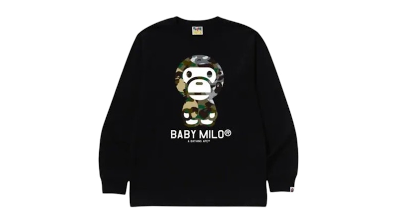 NEW【A BATHING APE】1ST CAMO CRAZY BABY MILO LS TEE ロンT 1ST CAMO CRAZY BABY MILO LS TEE | bape.com
