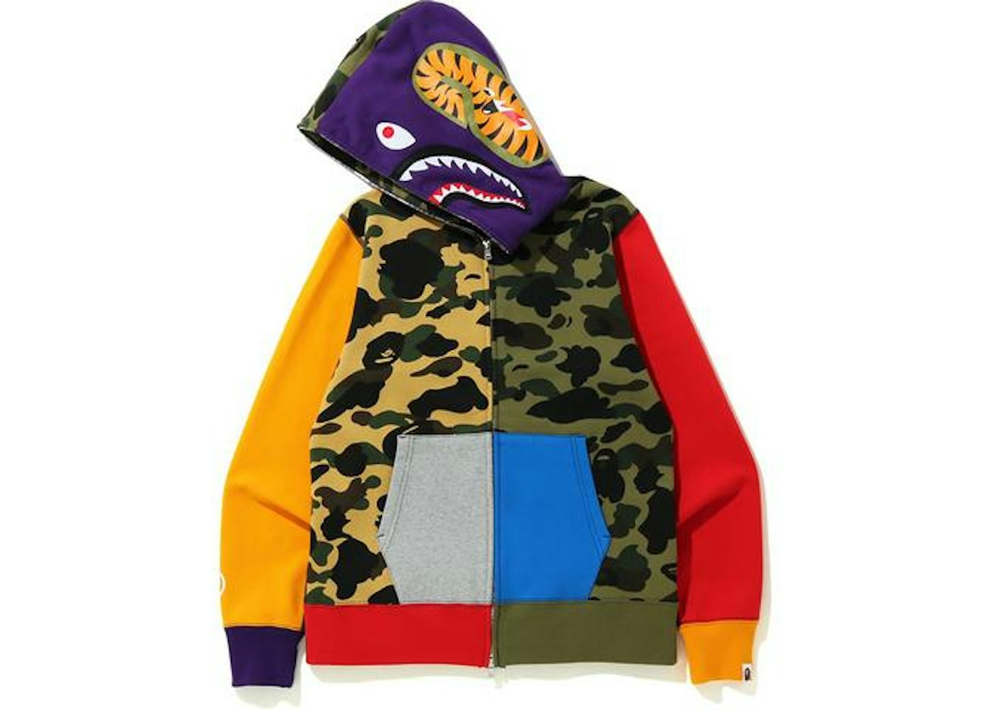 Bape crazy camo shark hoodie Clearance