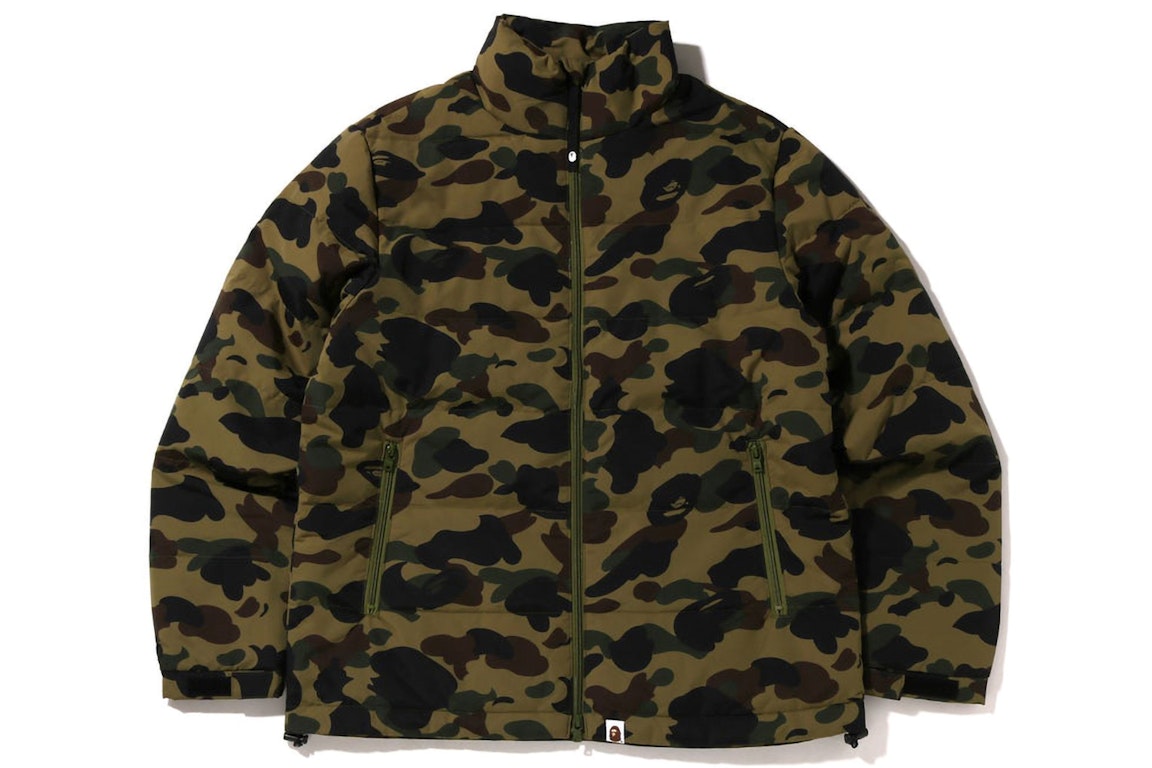Pre-owned Bape 1st Camo Down Jacket Green