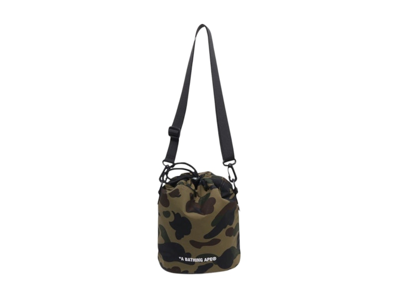 Pre-owned Bape 1st Camo Drawstring Bag In Green
