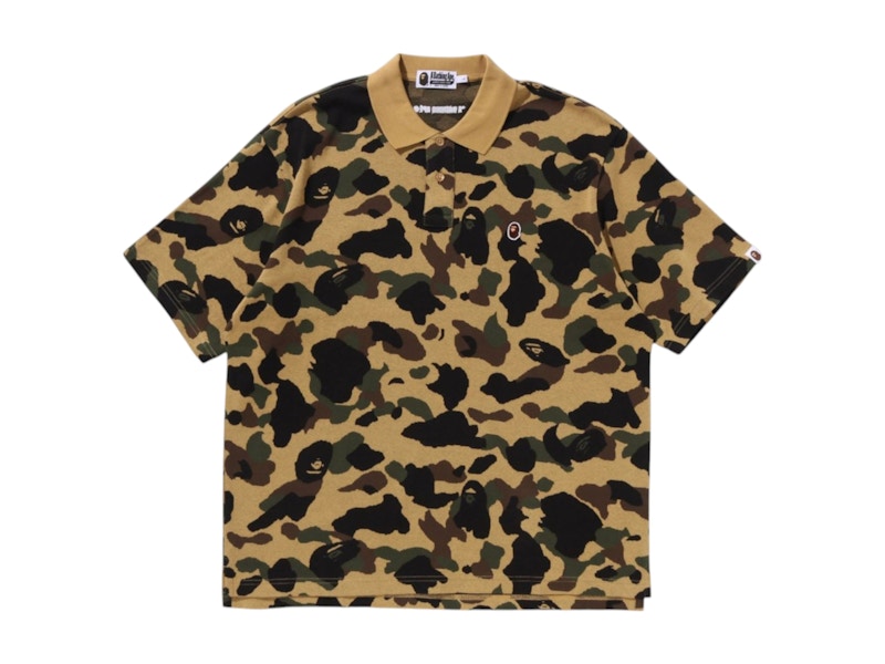 BAPE 1st Camo Jacquard Relax Fit Polo Shirt Yellow メンズ - SS25 - JP