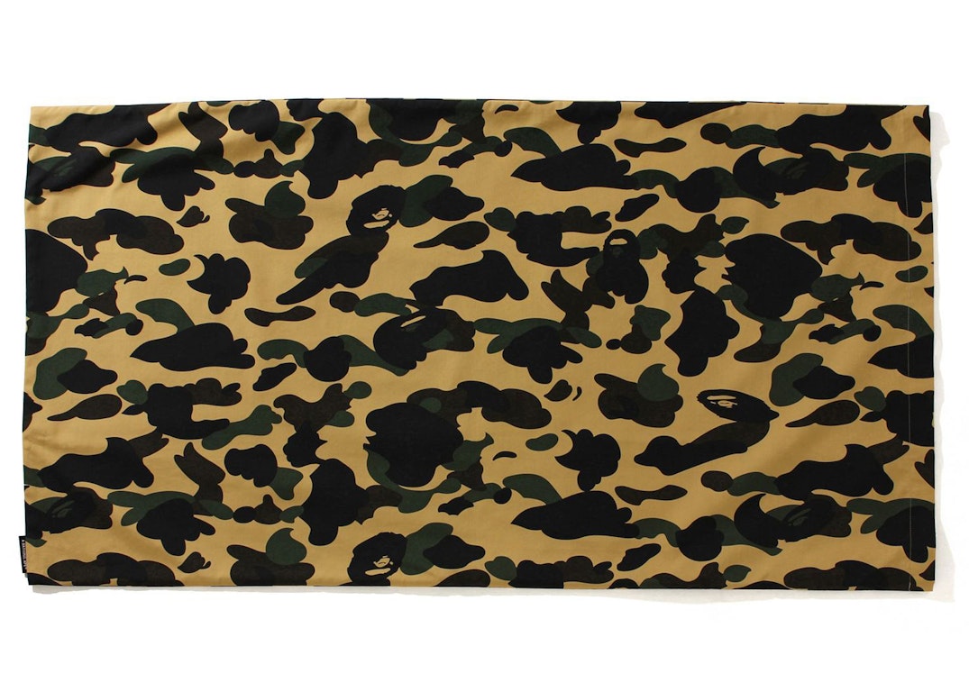Pre-owned Bape 1st Camo Large Pillow Case Yellow