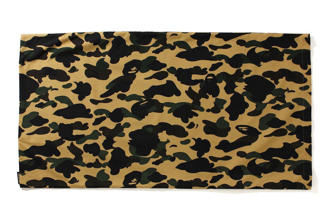 Pre-owned Bape 1st Camo Large Pillow Case Yellow