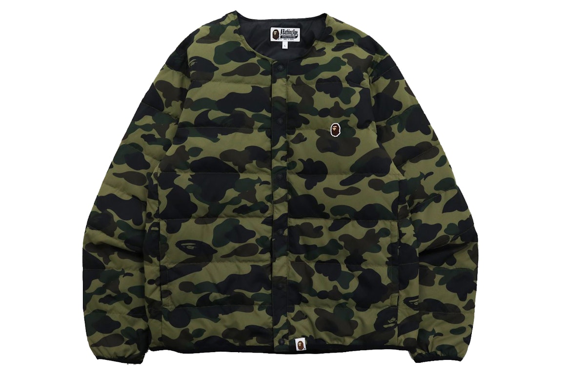 Pre-owned Bape 1st Camo Light Weight Down Jacket (fw21) Green