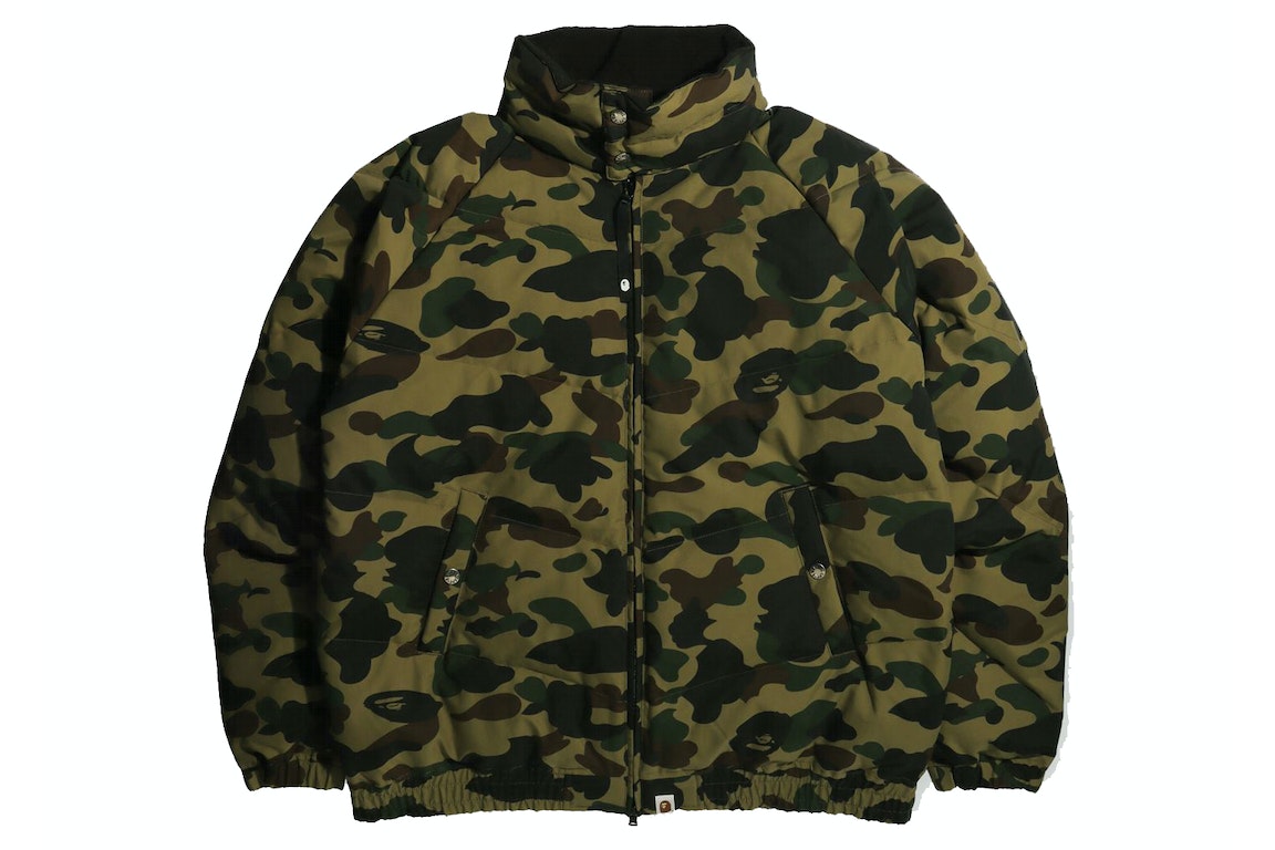 Pre-owned Bape 1st Camo Loose Fit Down Jacket Green