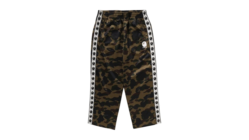 Pre-owned Bape Men's 1st Camo Loose Fit Track Pants In Green