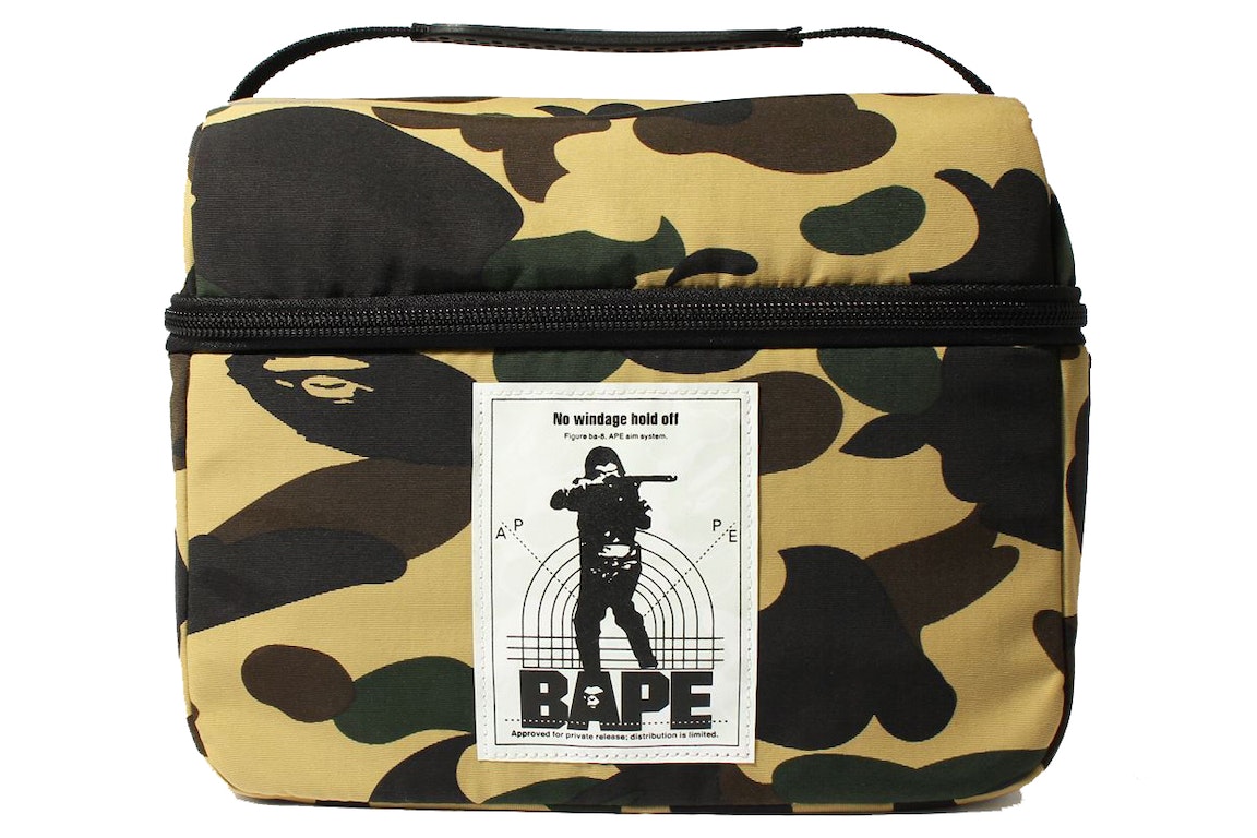 Pre-owned Bape 1st Camo Lunch Bag Yellow
