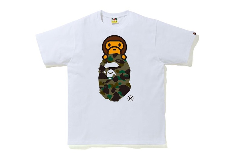 BAPE 1st Camo Milo On Ape Head Tee White/Green Men's - US