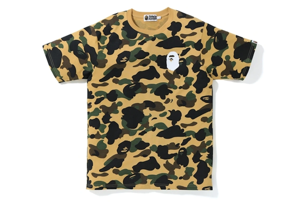 BAPE 1st Camo Multi Logo Tee Yellow