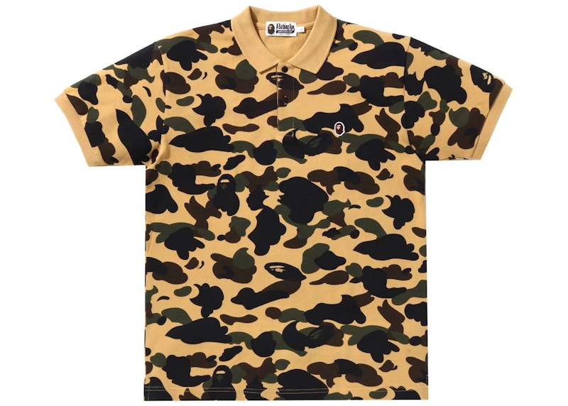 BAPE 1st Camo One Point Polo Yellow Men's - SS22 - GB