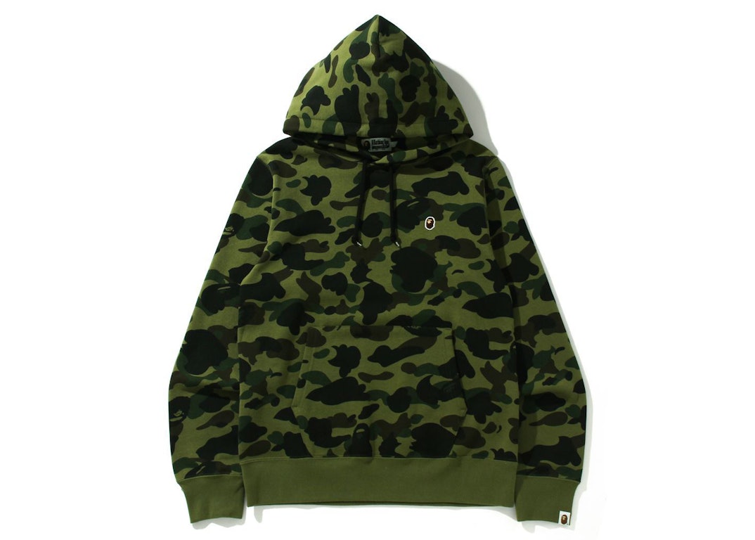 Pre-owned Bape 1st Camo One Point Pullover Hoodie Green