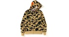 BAPE 1st Sudadera con capucha Camuflaje PONR Shark Full Zip Amarillo