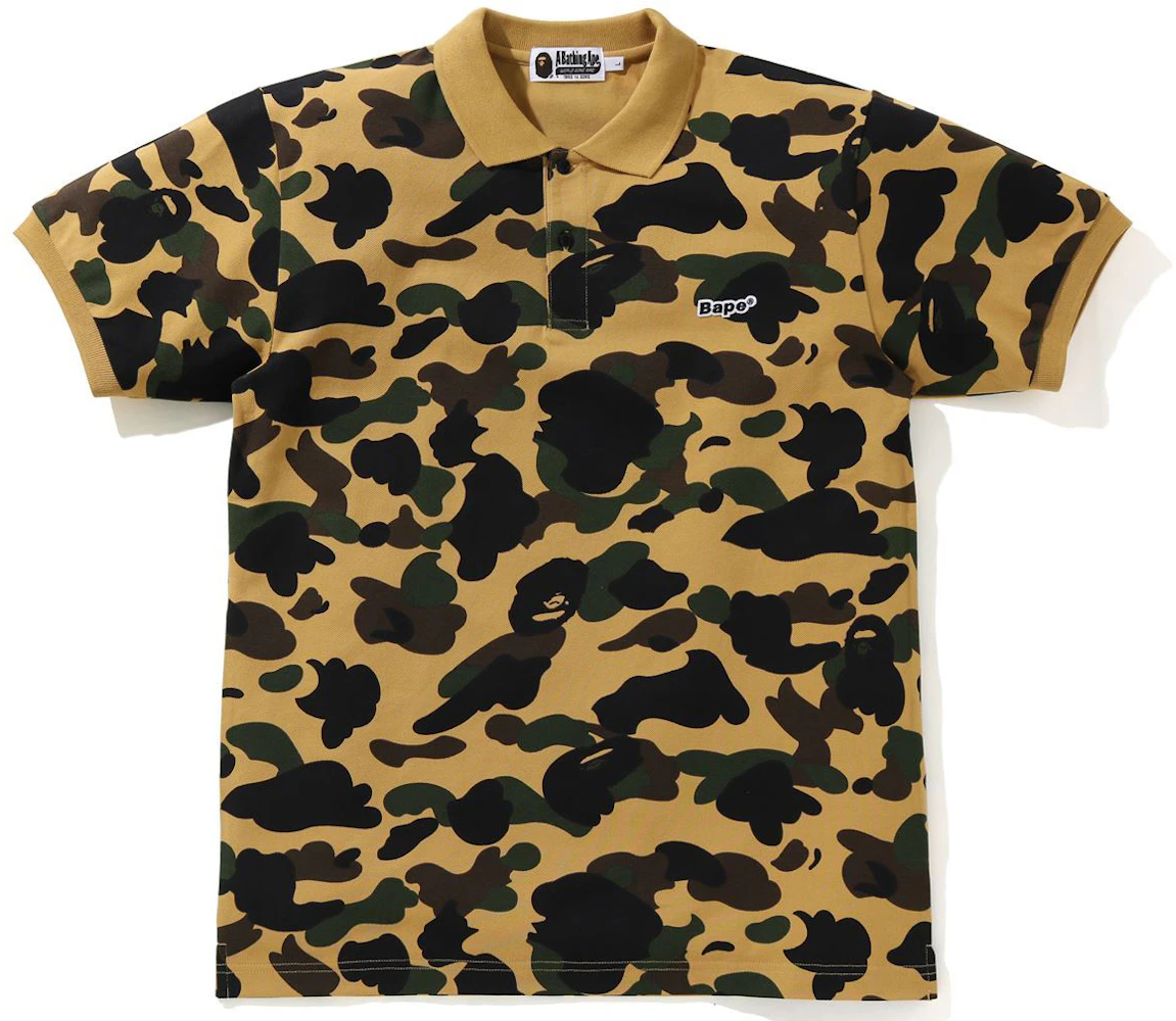 BAPE 1st Camo Patched Polo Yellow Men's - SS21 - US