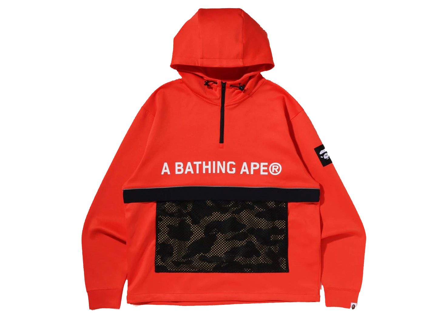BAPE 1st Camo Pocket Relaxed Fit Double Knit Half Zip Hoodie