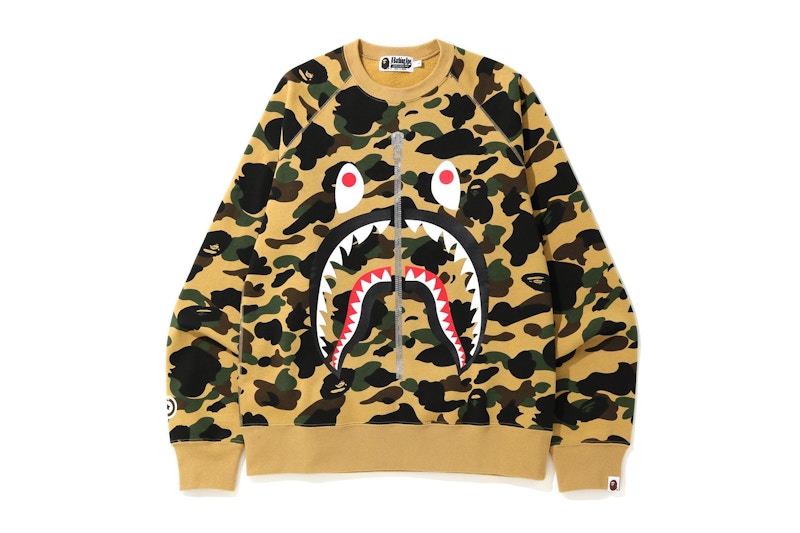 Bape 1st camo cheap shark crewneck