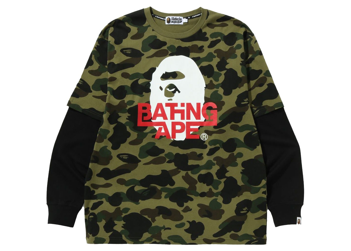 BAPE 1st Camo Relaxed Fit Layered L/S Tee Green